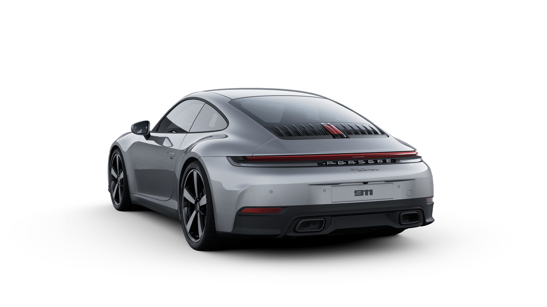 911 的外景，显示汽车的背面和左侧